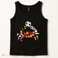 Maryland State Flag Blue Crab Pride With Soccer Ball Tank Top thumb 2