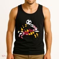 Maryland State Flag Blue Crab Pride With Soccer Ball Tank Top thumb 3