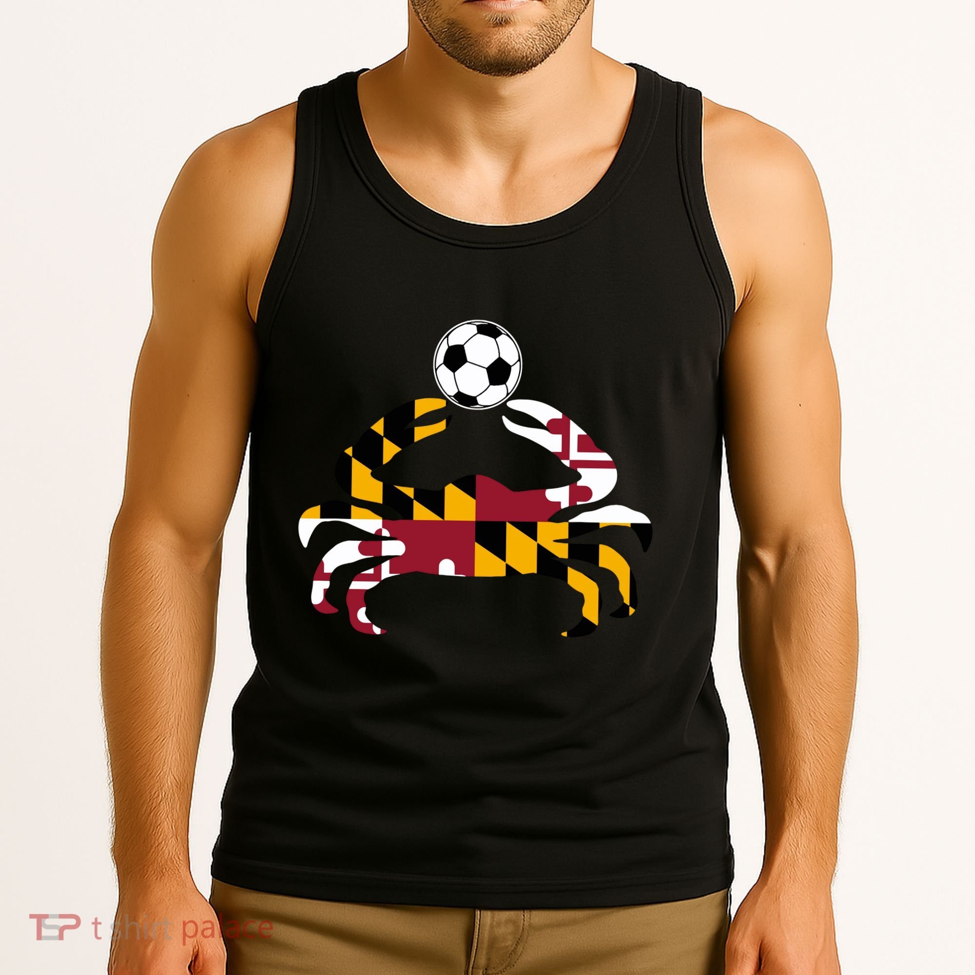 Maryland State Flag Blue Crab Pride With Soccer Ball Tank Top