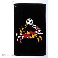 Maryland State Flag Blue Crab Pride With Soccer Ball Golf Towel thumb 0