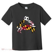 Maryland State Flag Blue Crab Pride With Soccer Ball Toddler T-Shirt thumb 0