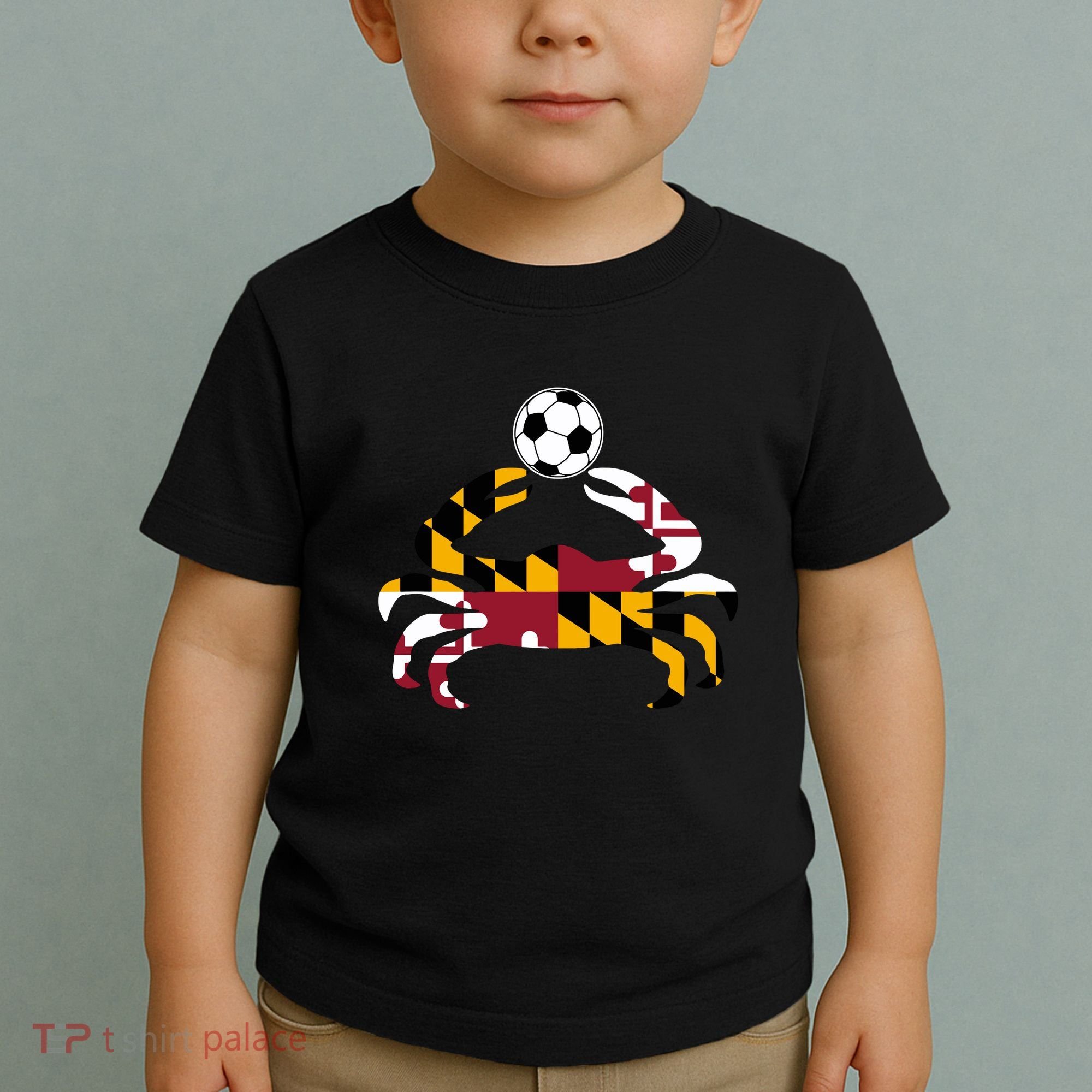 Maryland State Flag Blue Crab Pride With Soccer Ball Toddler T-Shirt