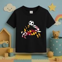 Maryland State Flag Blue Crab Pride With Soccer Ball Toddler T-Shirt thumb 3