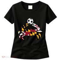 Maryland State Flag Blue Crab Pride With Soccer Ball Women's T-Shirt thumb 0
