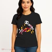 Maryland State Flag Blue Crab Pride With Soccer Ball Women's T-Shirt thumb 4
