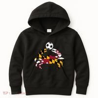 Maryland State Flag Blue Crab Pride With Soccer Ball Kids Hoodie thumb 0