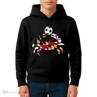 Maryland State Flag Blue Crab Pride With Soccer Ball Kids Hoodie thumb 4