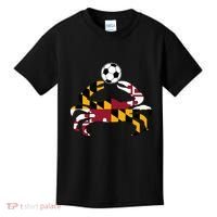 Maryland State Flag Blue Crab Pride With Soccer Ball Kids T-Shirt thumb 0