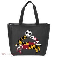 Maryland State Flag Blue Crab Pride With Soccer Ball Tote Bag thumb 0