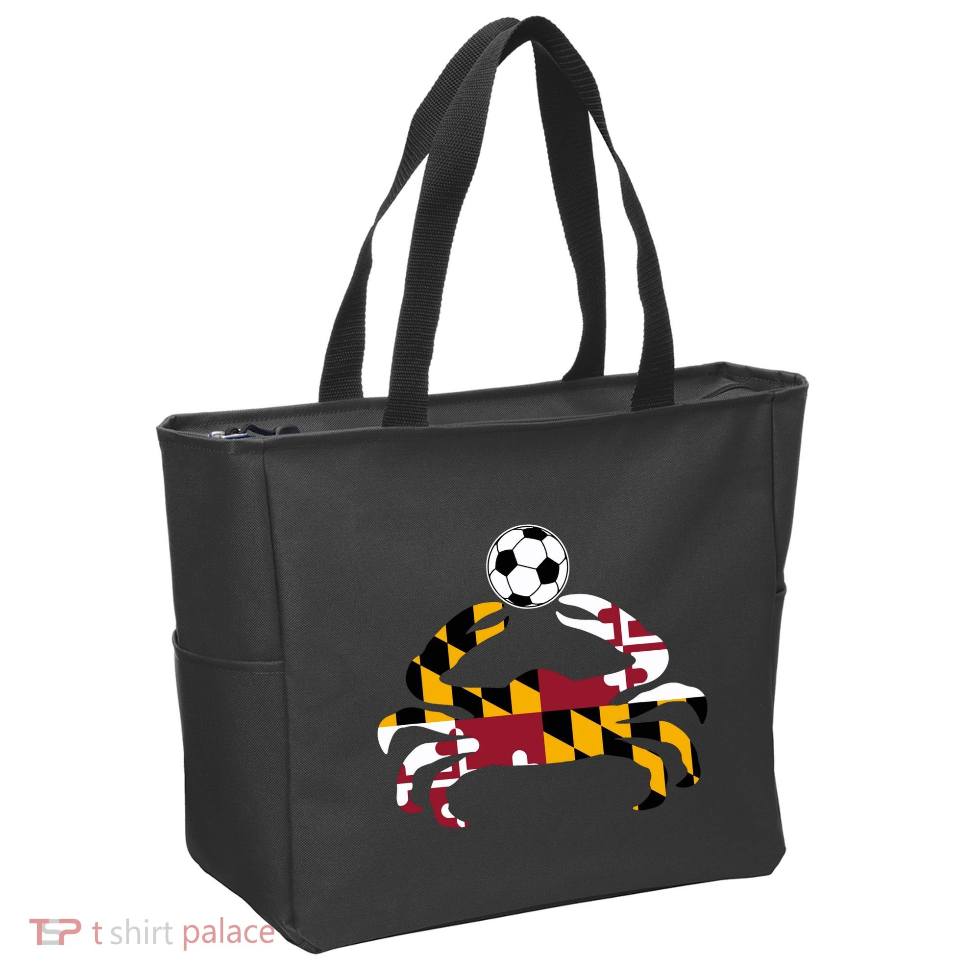 Maryland State Flag Blue Crab Pride With Soccer Ball Tote Bag