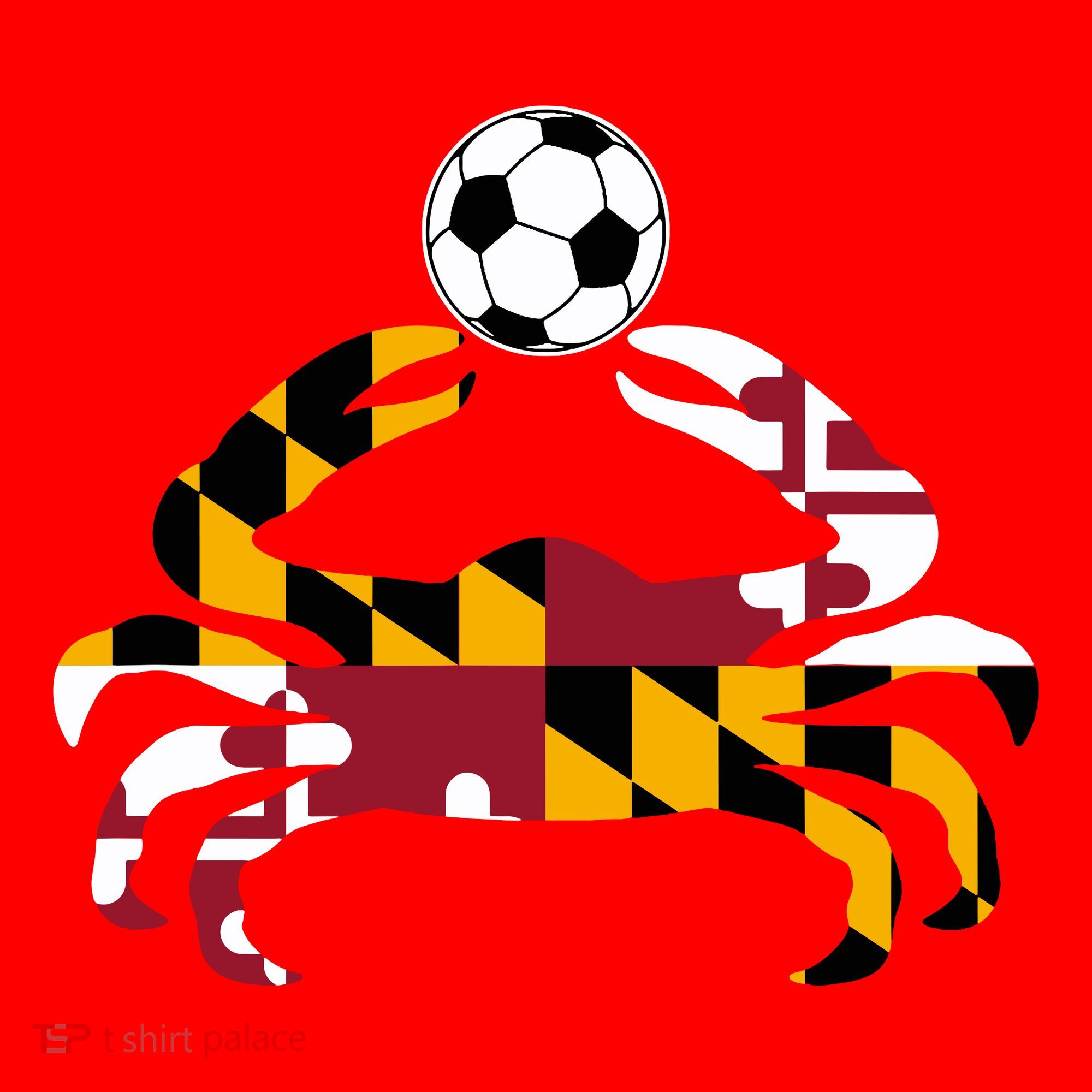 Maryland State Flag Blue Crab Pride With Soccer Ball Santa Hat