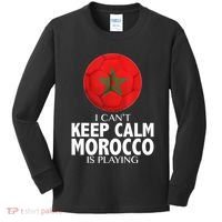 Morocco Soccer Football I Can't Keep Calm Morocco Is Playing Kids Long Sleeve Shirt thumb 0