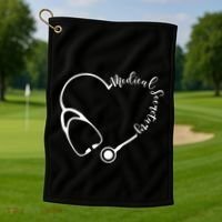 Medical Secretary Funny Gift Medical Administrative Assistant Outfit Gift Golf Towel thumb 1
