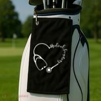 Medical Secretary Funny Gift Medical Administrative Assistant Outfit Gift Golf Towel thumb 2