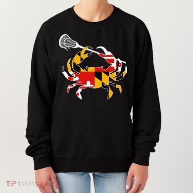 Maryland State Flag Crab Lacrosse Complete Stick Women's Sweatshirt