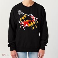 Maryland State Flag Crab Lacrosse Complete Stick Women's Sweatshirt thumb 0