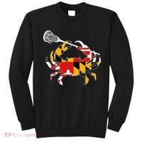 Maryland State Flag Crab Lacrosse Complete Stick Sweatshirt thumb 0