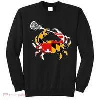 Maryland State Flag Crab Lacrosse Complete Stick Sweatshirt thumb 0
