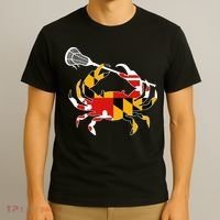 Maryland State Flag Crab Lacrosse Complete Stick T-Shirt thumb 3
