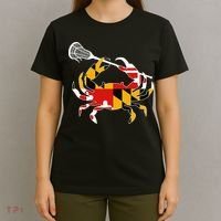Maryland State Flag Crab Lacrosse Complete Stick T-Shirt thumb 4