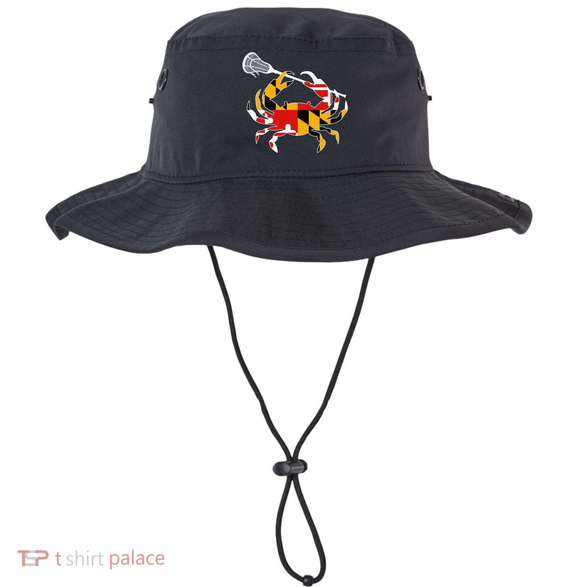 Maryland State Flag Crab Lacrosse Complete Stick Bucket Hat