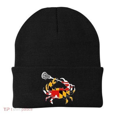 Maryland State Flag Crab Lacrosse Complete Stick Beanie