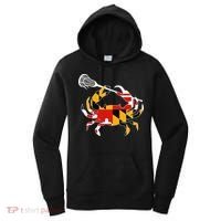 Maryland State Flag Crab Lacrosse Complete Stick Women's Hoodie thumb 0