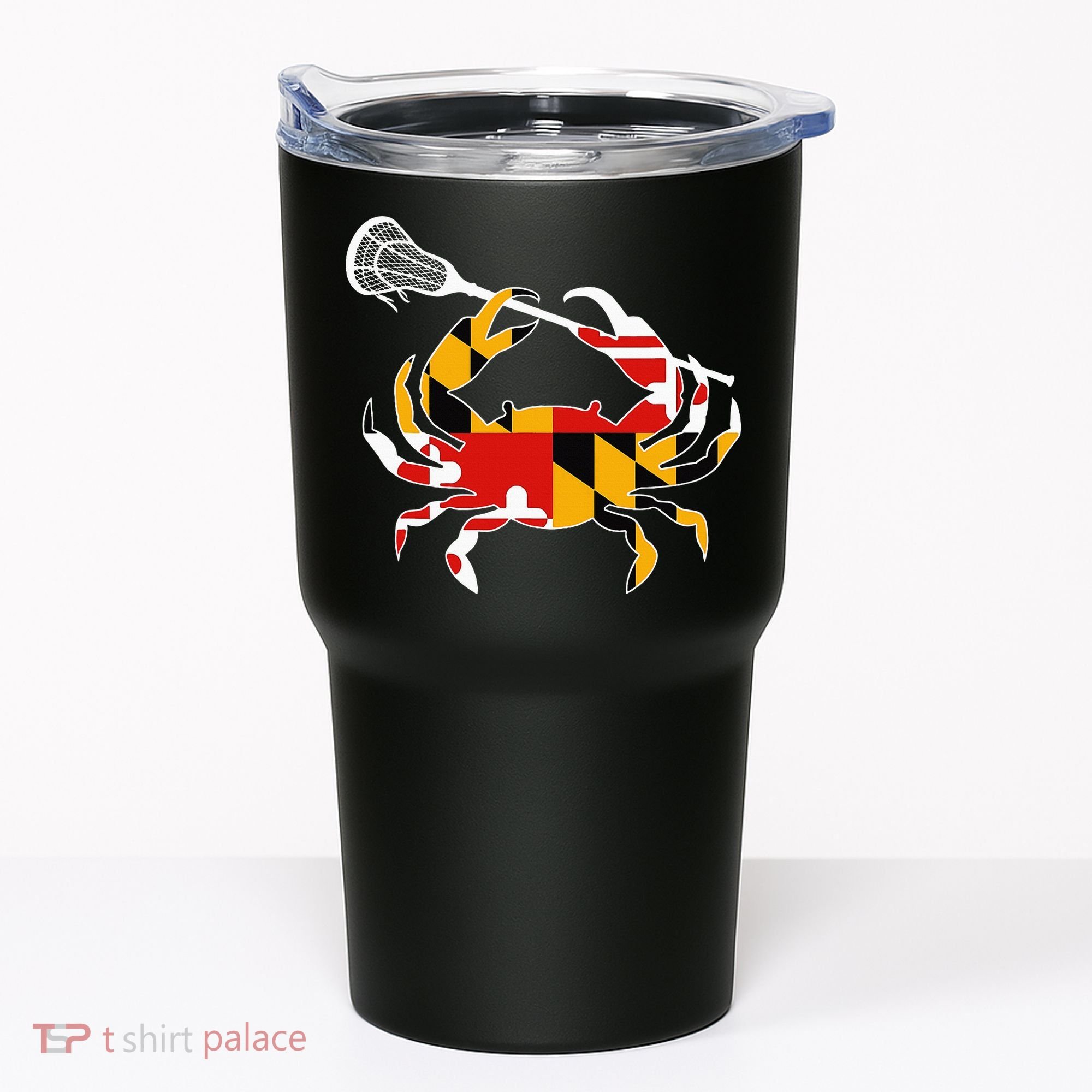 Maryland State Flag Crab Lacrosse Complete Stick Tumbler