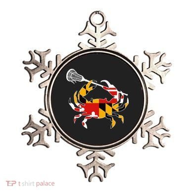 Maryland State Flag Crab Lacrosse Complete Stick Ornament