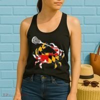 Maryland State Flag Crab Lacrosse Complete Stick Women's Tank Top thumb 2