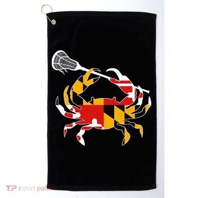 Maryland State Flag Crab Lacrosse Complete Stick Golf Towel