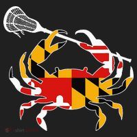 Maryland State Flag Crab Lacrosse Complete Stick Golf Towel thumb 3