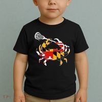 Maryland State Flag Crab Lacrosse Complete Stick Toddler T-Shirt thumb 2