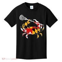 Maryland State Flag Crab Lacrosse Complete Stick Kids T-Shirt thumb 0