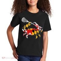 Maryland State Flag Crab Lacrosse Complete Stick Kids T-Shirt thumb 2