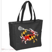 Maryland State Flag Crab Lacrosse Complete Stick Tote Bag thumb 2