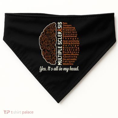 Multiple Sclerosis Facts MS Awareness Support Graphic USA-Made Doggie Bandana