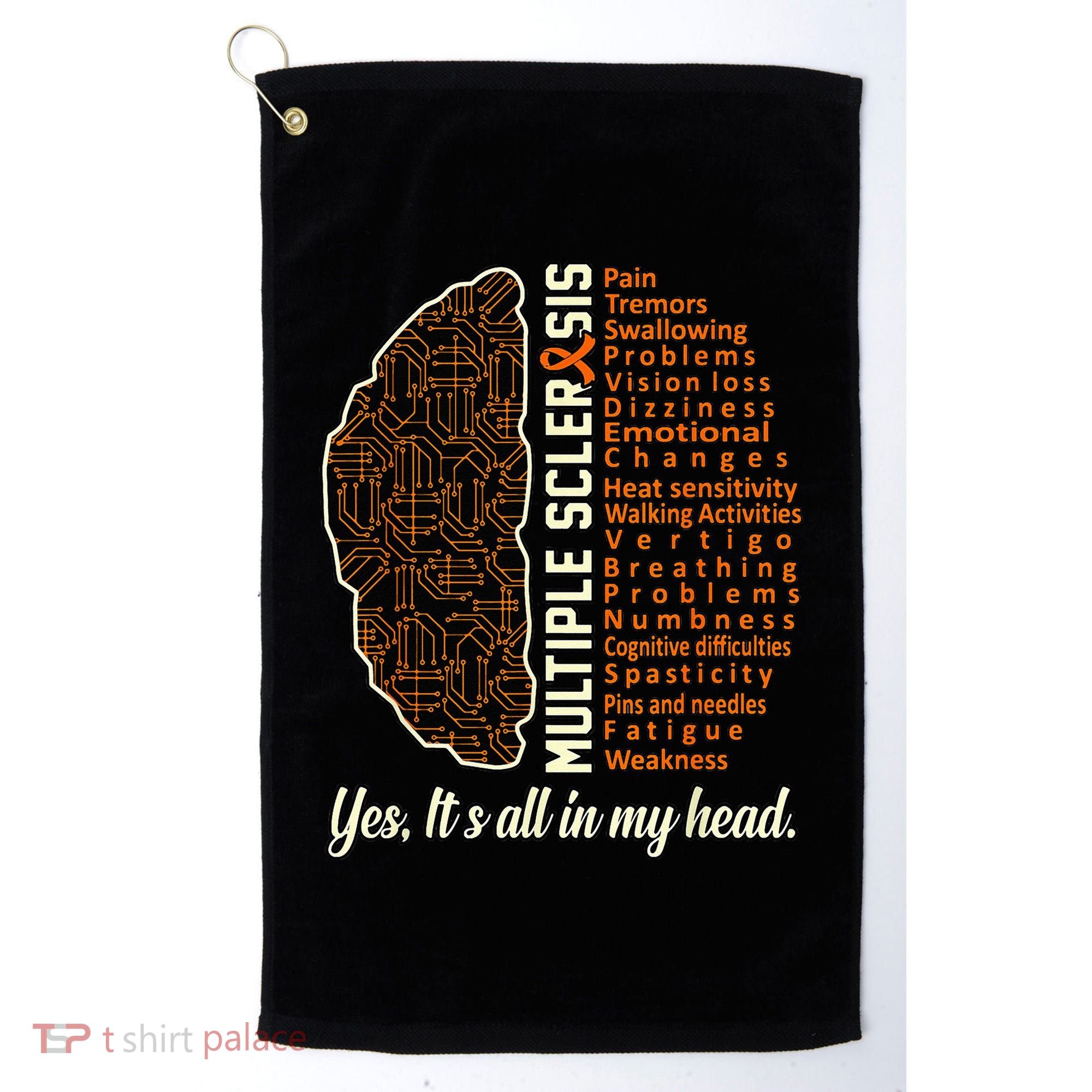 Multiple Sclerosis Facts MS Awareness Support Graphic Golf Towel