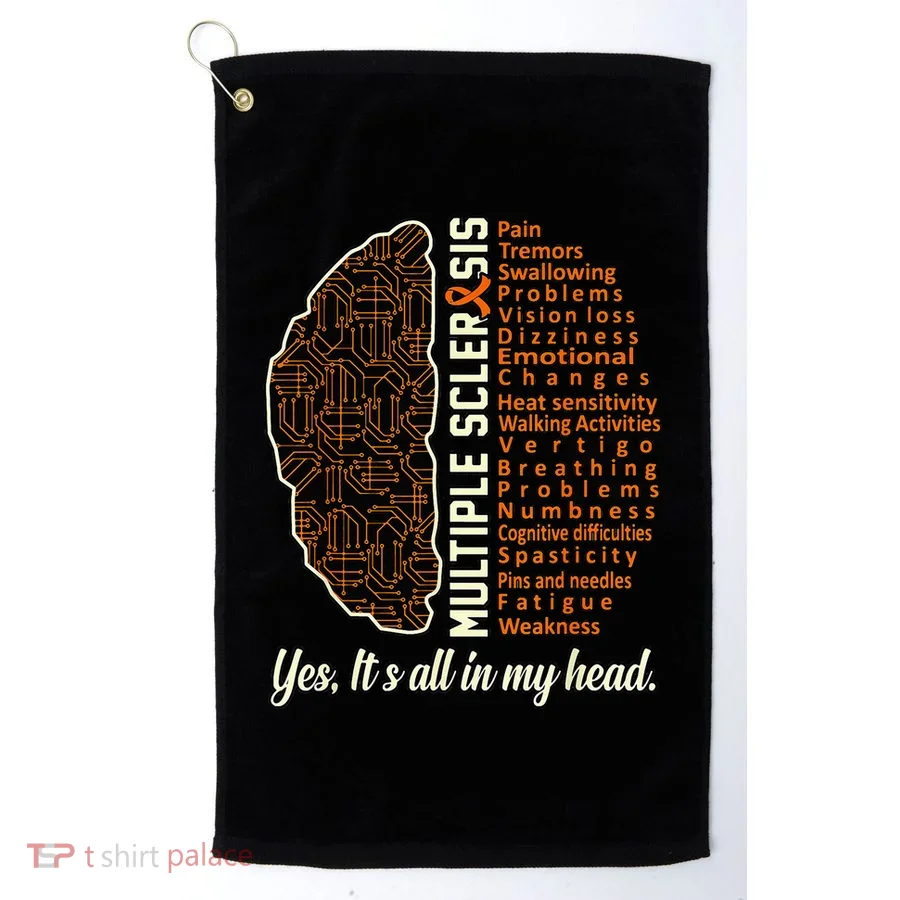 Multiple Sclerosis Facts MS Awareness Support Graphic Golf Towel