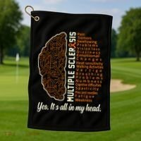 Multiple Sclerosis Facts MS Awareness Support Graphic Golf Towel thumb 1