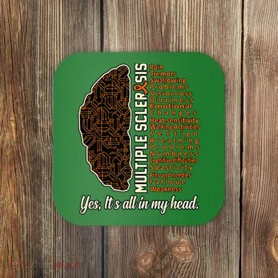 Multiple Sclerosis Facts MS Awareness Support Graphic Coaster
