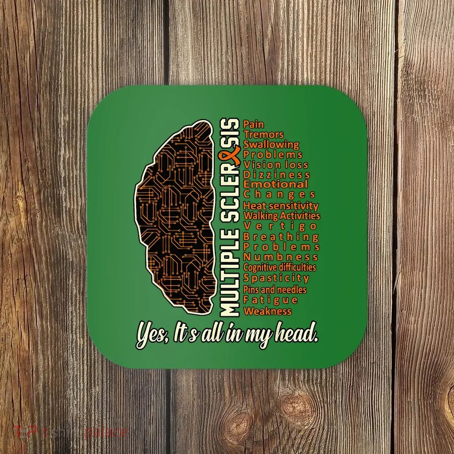 Multiple Sclerosis Facts MS Awareness Support Graphic Coaster