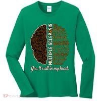 Multiple Sclerosis Facts MS Awareness Support Graphic Women's Long Sleeve Shirt thumb 0
