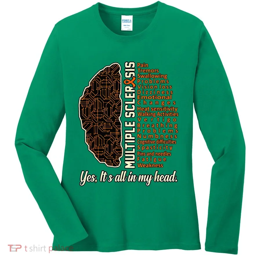 Multiple Sclerosis Facts MS Awareness Support Graphic Women's Long Sleeve Shirt