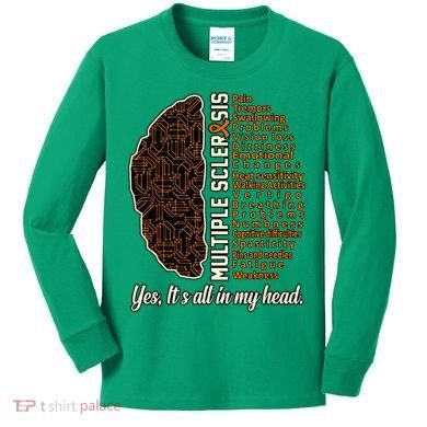 Multiple Sclerosis Facts MS Awareness Support Graphic Kids Long Sleeve Shirt