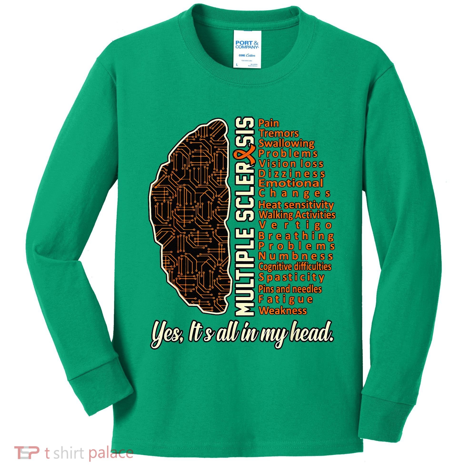Multiple Sclerosis Facts MS Awareness Support Graphic Kids Long Sleeve Shirt