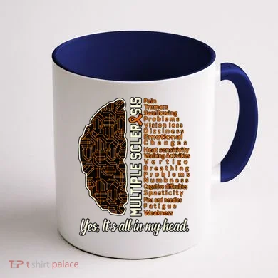 Multiple Sclerosis Facts MS Awareness Support Graphic Coffee Mug back