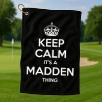 Madden Surname Funny Family Tree Birthday Reunion Gift Idea Golf Towel thumb 1