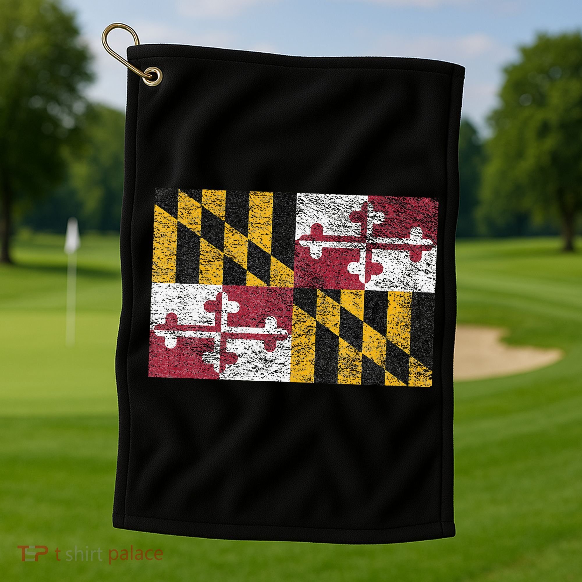 MARYLAND STATE FLAG ANNAPOLIS BALTIMORE CHESAPEAKE BAY Golf Towel