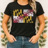 MARYLAND STATE FLAG ANNAPOLIS BALTIMORE CHESAPEAKE BAY Women's T-Shirt thumb 2